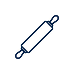 Rolling pin icon, illustration line art design.