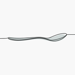 Spoon, fork, knife eat oneline continuous line art