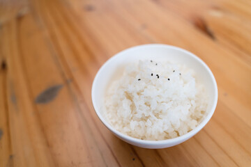 Bowl of cooked japanese rice