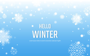 Naklejka na ściany i meble winter background vector design, snowflake