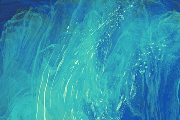 abstract blue background, fluid art design with color drops, water turquoise greenish teal surface with flowing paint drops