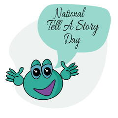 National Tell A Story Day, idea for banner, poster, flyer or postcard
