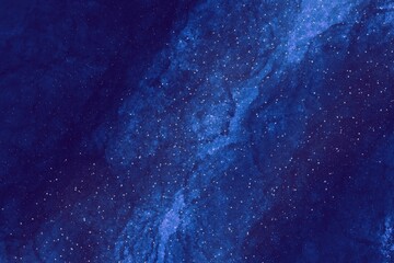 blue background, abstract textured aquamarine watercolor backdrop with clouds, starry night dark blue sky with drops and color splashes, mysterious hand painted wallpaper, fluid art 
