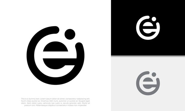 Initial E logo design. Innovative high tech logo template. Template label for blockchain technology.	