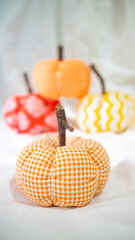 hand crafted pumpkins decoration for halloween.