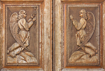Door decoration at town Orani on Sardinia island, Italy