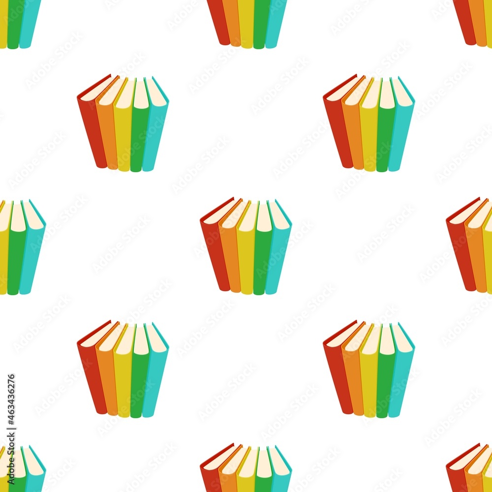 Poster stack of three colored books pattern seamless background texture repeat wallpaper geometric vector