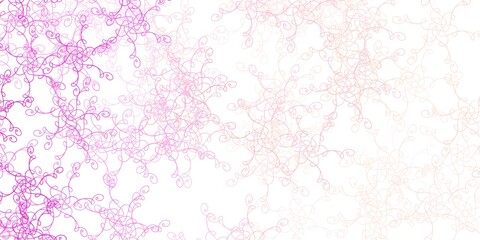 Fototapeta premium Light Pink vector layout with curves.