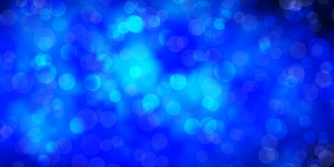 Dark BLUE vector texture with circles.