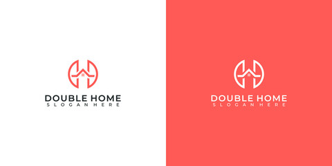 house logo combination of letters D H D or H D