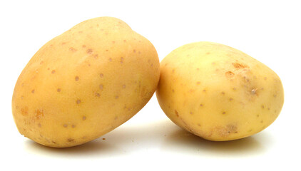 fresh potatoes isolated on white