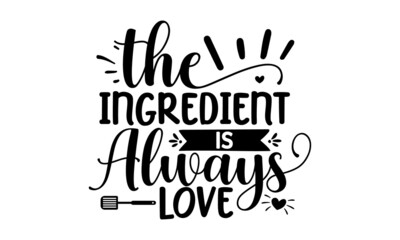 The ingredient is always love, Brow Maker Poster with graphic eyebrow sign, Makeup Calligraphy phrase for artist, Hand written postcard. Cute simple vector sign