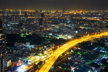 Fototapeta na wymiar Photographs of streets and city lights at night