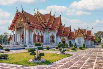 Wat Benchamabophit temple in Bangkok city