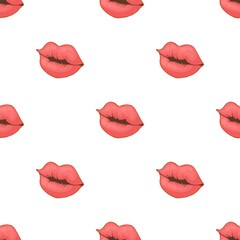 Red lips pattern seamless background texture repeat wallpaper geometric vector