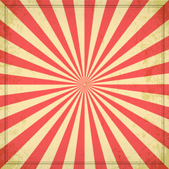 retro sunburst yellow on red background