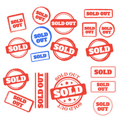 Sold out stamps grunge texture. Colored sold out grunge stamp