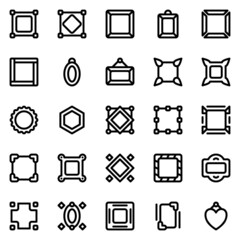 Frame icon set with line style