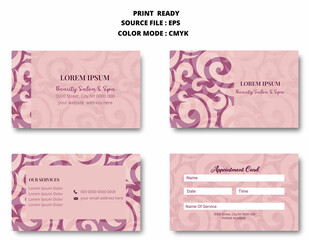 Floral business card design template BUNDLE.Appointment card template for beauty salon & spa