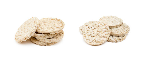 Cereal puffed sandwiches isolated on white background