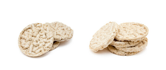 Cereal puffed sandwiches isolated on white background