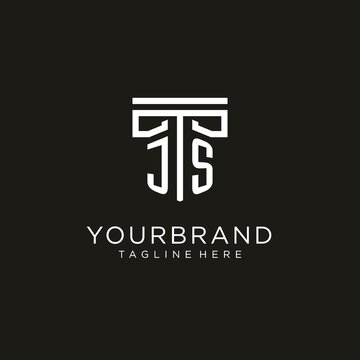 JS initial logo with geometric pillar style design