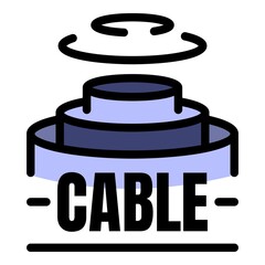 Fiber optic cable structure icon. Outline fiber optic cable structure vector icon color flat isolated