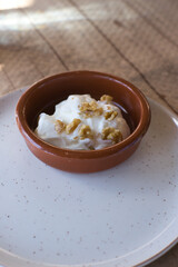 Homemade yogurt ready to eat.