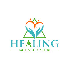 Healing logo icon vector template. Simple healing logo design with bright colors.