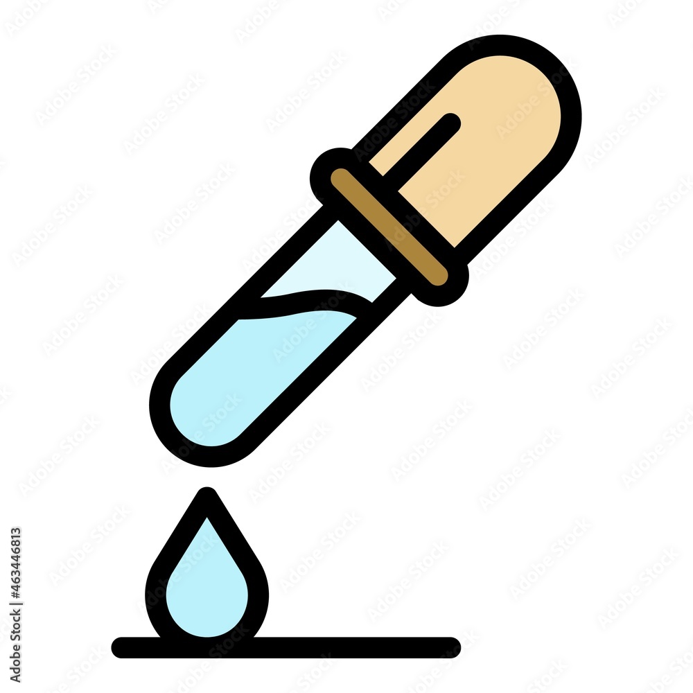 Poster pipette icon. outline pipette vector icon color flat isolated