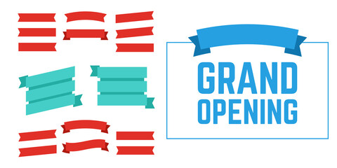 Flat vector ribbons. Banners flat. Banner ribbon vector set