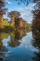 Landscapes of Texas Hill Country in the fall, autumn, season changing, outdoors, river, camping