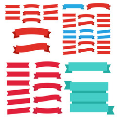 Cartoon banners and comic ribbons. Colored banner ribbon. Banner