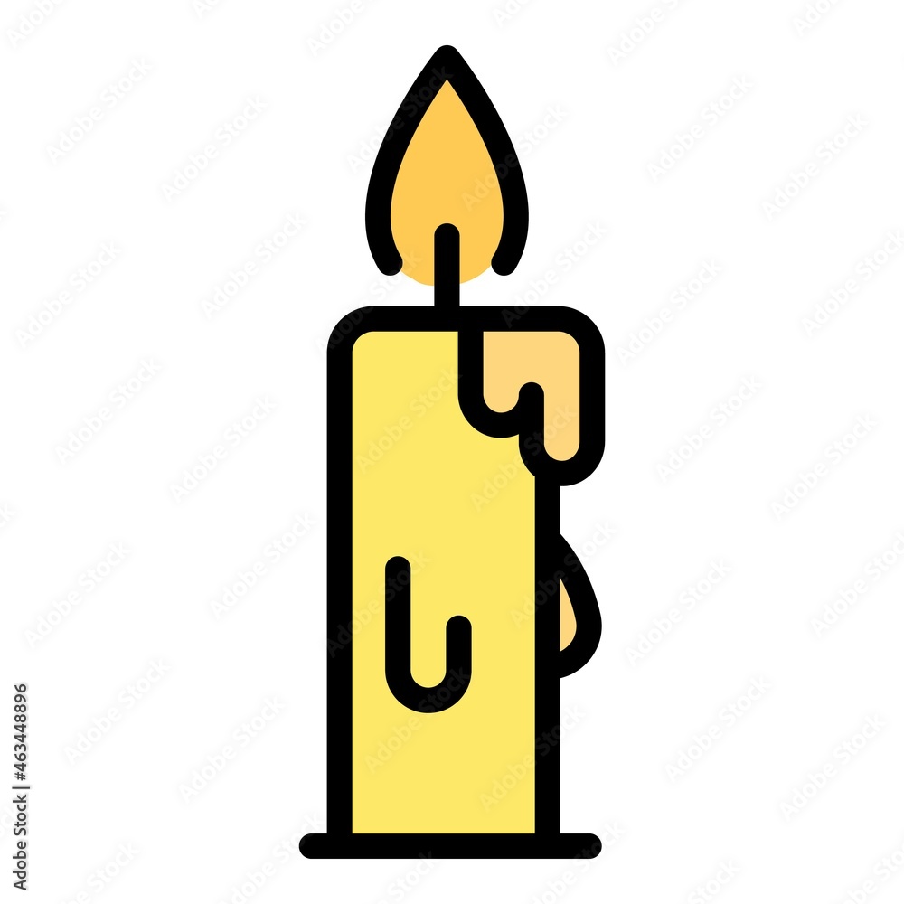 Sticker Candle icon. Outline candle vector icon color flat isolated - Stickers