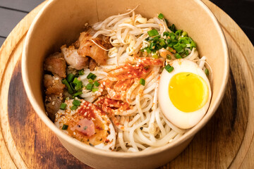Japanese dish with wheat noodles. In fact, it is an inexpensive fast food dish with a high energy value. Considered a dish of Chinese, Korean and Japanese cuisine