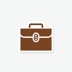 Briefcase sticker icon isolated on white background