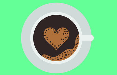 Cup of coffee with chocolate, vector illustration