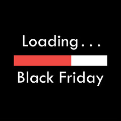 Black friday sale banner withprogress loading bar. Vector illustration on black background