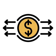 Exchange rates icon. Outline exchange rates vector icon color flat isolated