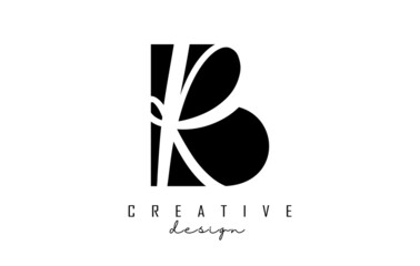 Letters BR n r Logo with a minimalist design. Letters B and R with geometric and handwritten typography. - obrazy, fototapety, plakaty