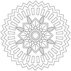 Leaf Flower Petal Coloring Mandala Art Simple Graphic Shape Vector Floral Oriental Outline Vintage Decorative Elements Pattern Illustration Islam Arabic Indian Turkish Mystic Religion Morals Lotus