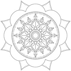 Leaf Flower Petal Coloring Mandala Art Simple Graphic Shape Vector Floral Oriental Outline Vintage Decorative Elements Pattern Illustration Islam Arabic Indian Turkish Mystic Religion Morals Lotus