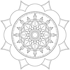 Leaf Flower Petal Coloring Mandala Art Simple Graphic Shape Vector Floral Oriental Outline Vintage Decorative Elements Pattern Illustration Islam Arabic Indian Turkish Mystic Religion Morals Lotus