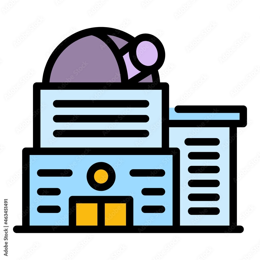 Poster university sky observatory icon. outline university sky observatory vector icon color flat isolated