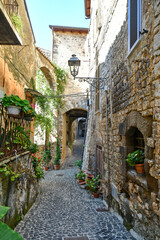 Fototapeta premium An alley of Villa Santo Stefano, a medieval town of Lazio region, Italy.