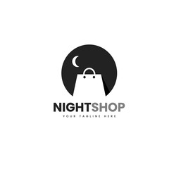 Simple Night Shop Logo Template