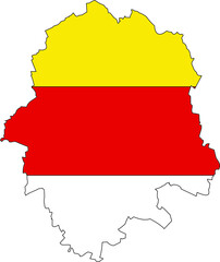Simple vector administrative flag map of the German  regional capital city of Münster-Muenster, Germany