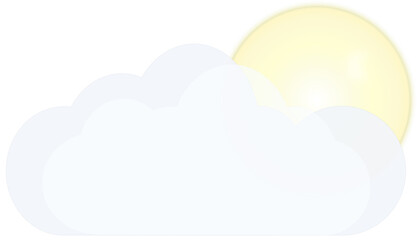 Sun among light cirrus clouds. Gentle moon.