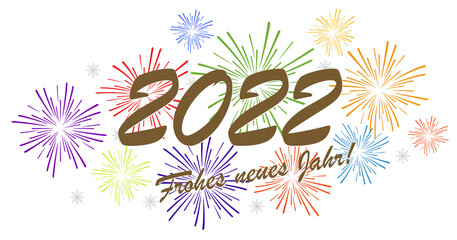Happy New Year 2022 fireworks concept
