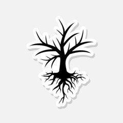 Dead tree sticker icon isolated on white background